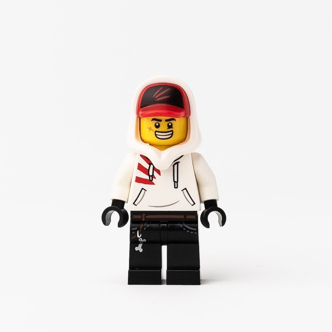 New LEGO Jack - – and Cap Minifigure (hs - Hood Hoodie StudBee with White Davids