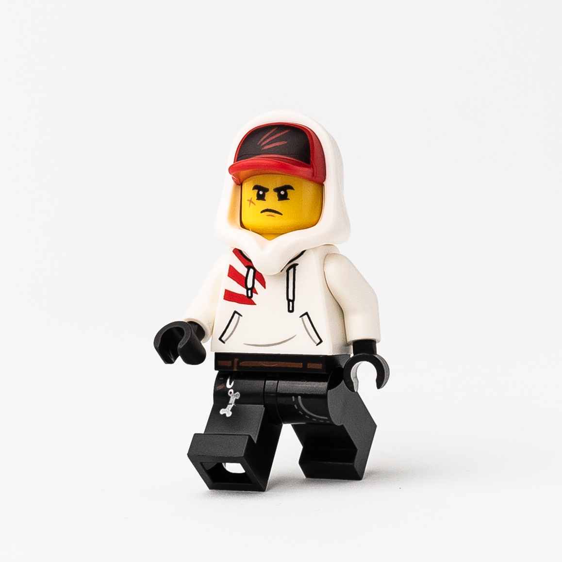 Jack - with - LEGO and Davids New Hood White (hs Hoodie Minifigure – StudBee Cap